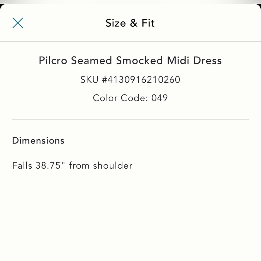 Small fits medium Anthropologie pilcro seamed smocked midi dress denim jean blue - Picture 13 of 16